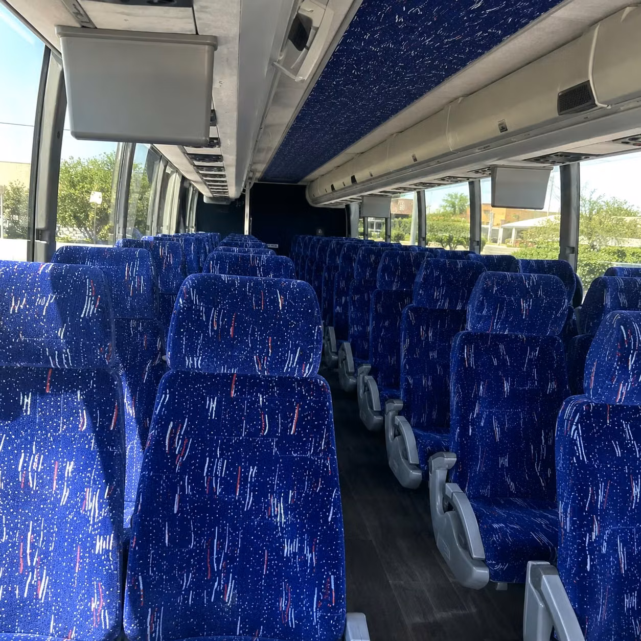 56 passenger charter bus inside