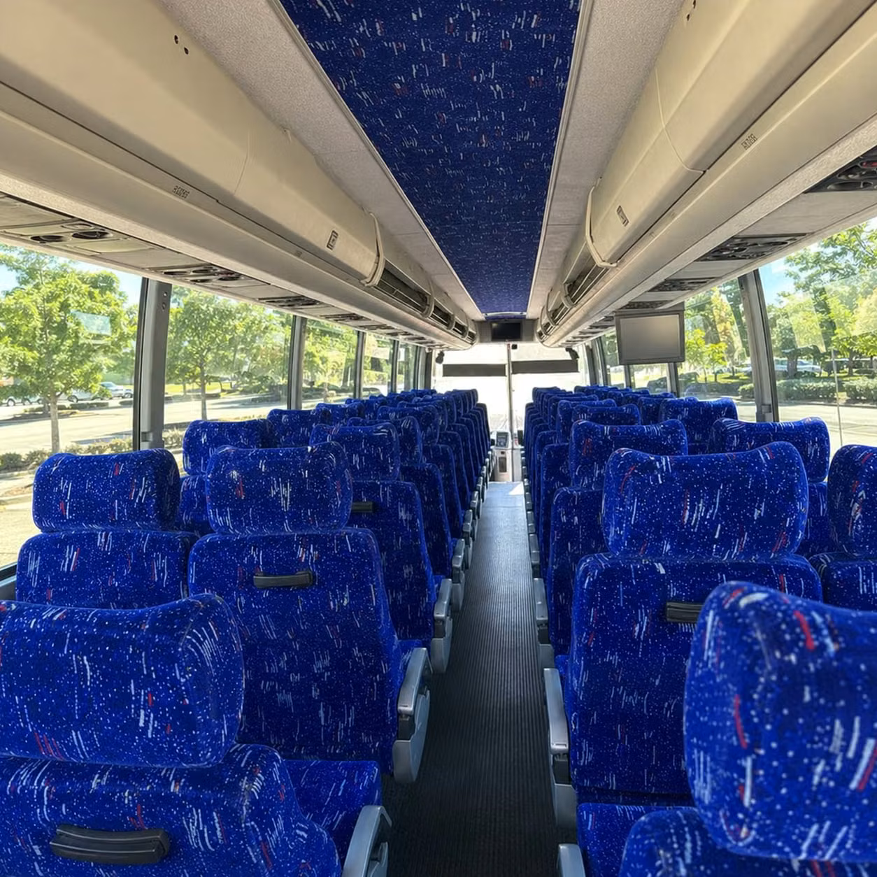 columbia charter bus rental interior